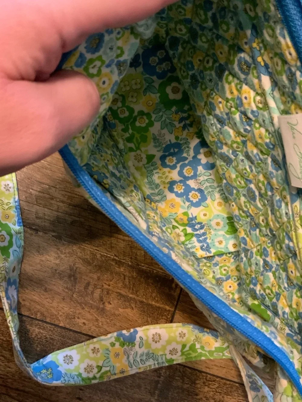 Vera Bradley Sophie English Meadow Purse Quilted Blue Yellow - Picture 11 of 13